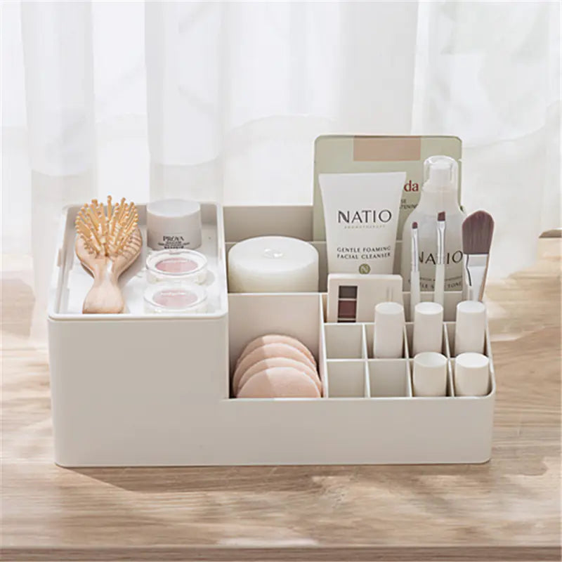 Caja organizadora de maquillaje y cuidado de la piel