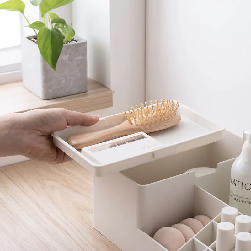Caja organizadora de maquillaje y cuidado de la piel