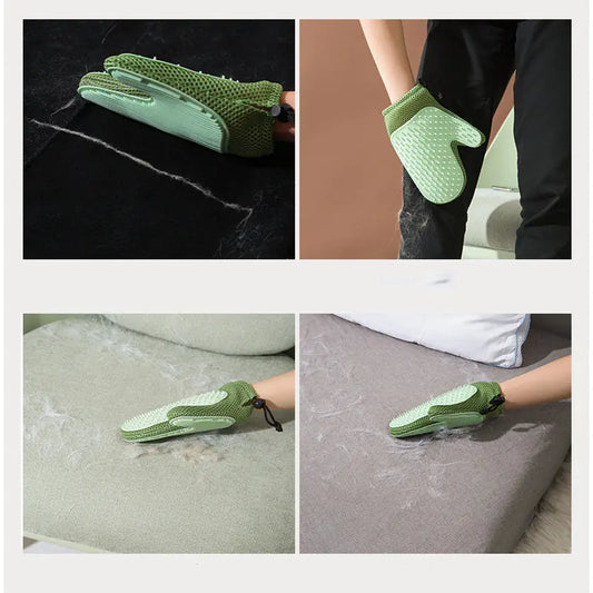 Guante de Masaje de Silicona para Eliminar Pelos de Mascotas